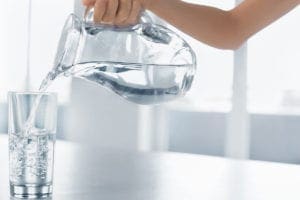 Water being poured into the glass