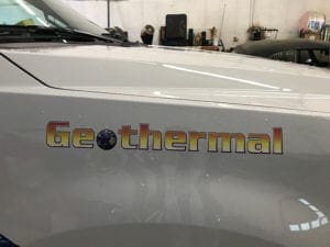 Geothermal decal on work truck